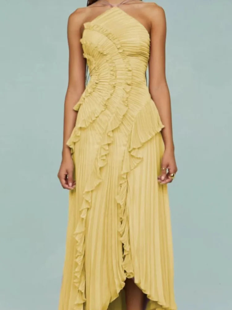 Céleste Pleated Maxi Dress