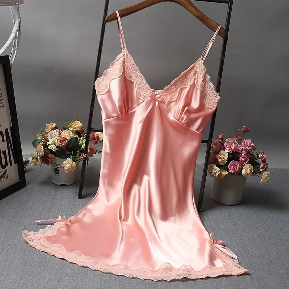 Sexy Lace Patchwork Camisola Lingerie Nighty Wedding Dress Sleep Wear Nightdress Clothes Women'S Nightgowns Sexy Nightwear