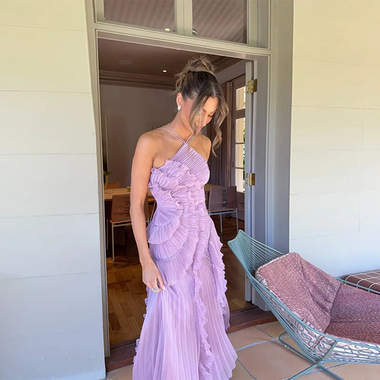 Céleste Pleated Maxi Dress