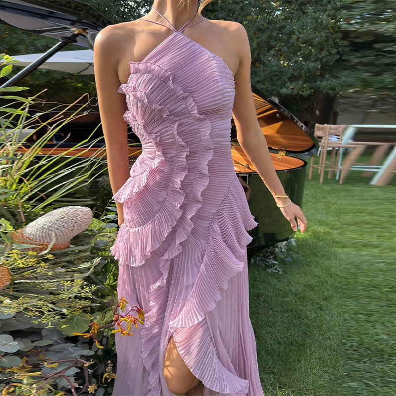 Céleste Pleated Maxi Dress
