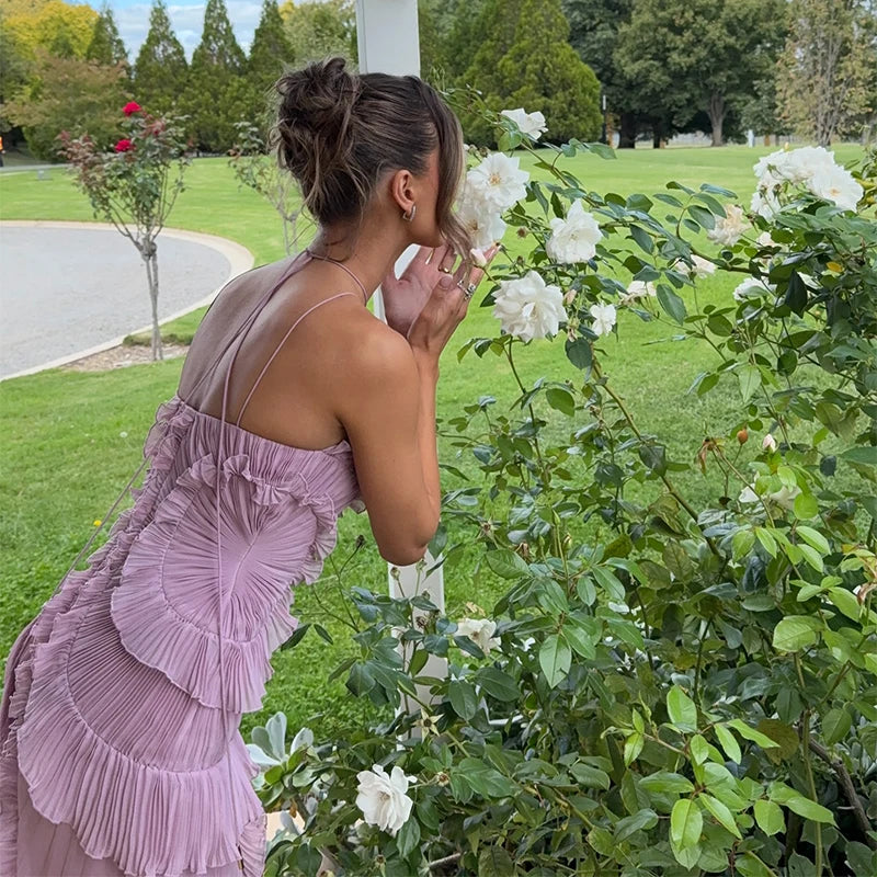 Céleste Pleated Maxi Dress